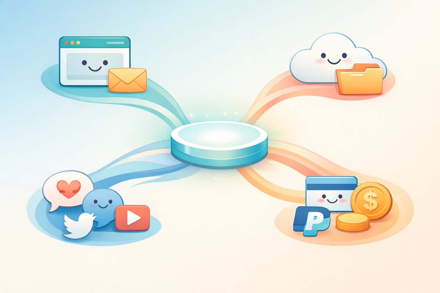 Integrated business platform hub connecting multiple tools and services in one central system