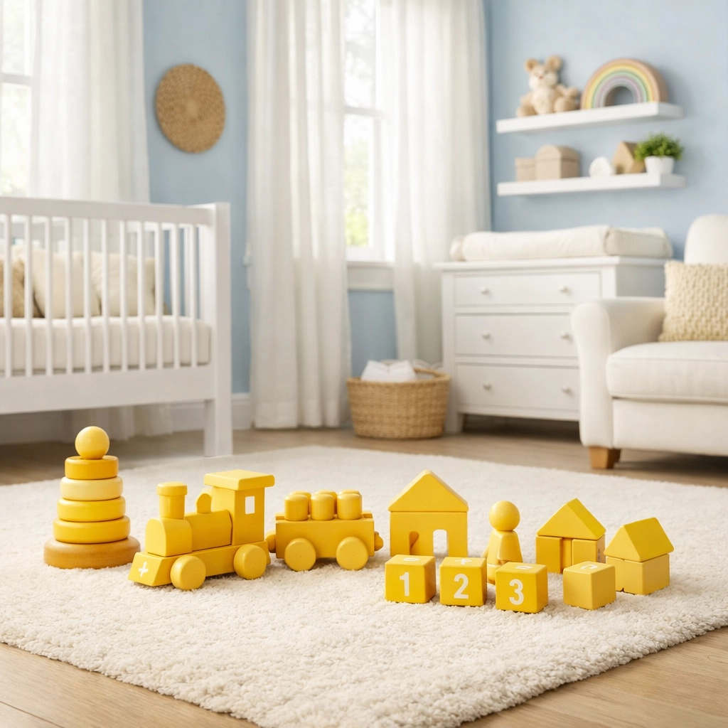 Bright residential nursery in Sandwich, MA, sanitized using eco-friendly cleaning products.