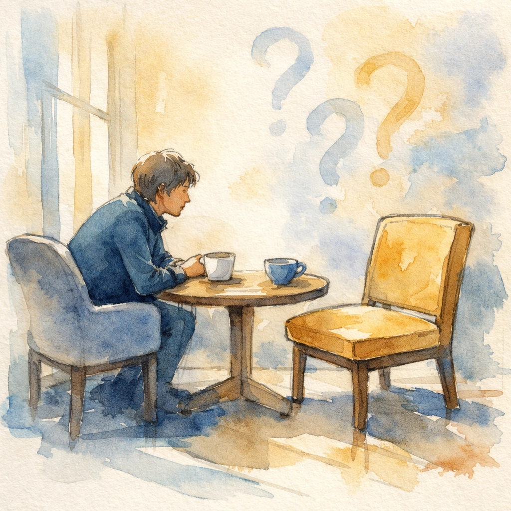 Person leaning in attentively during conversation, showing deep listening and asking meaningful questions