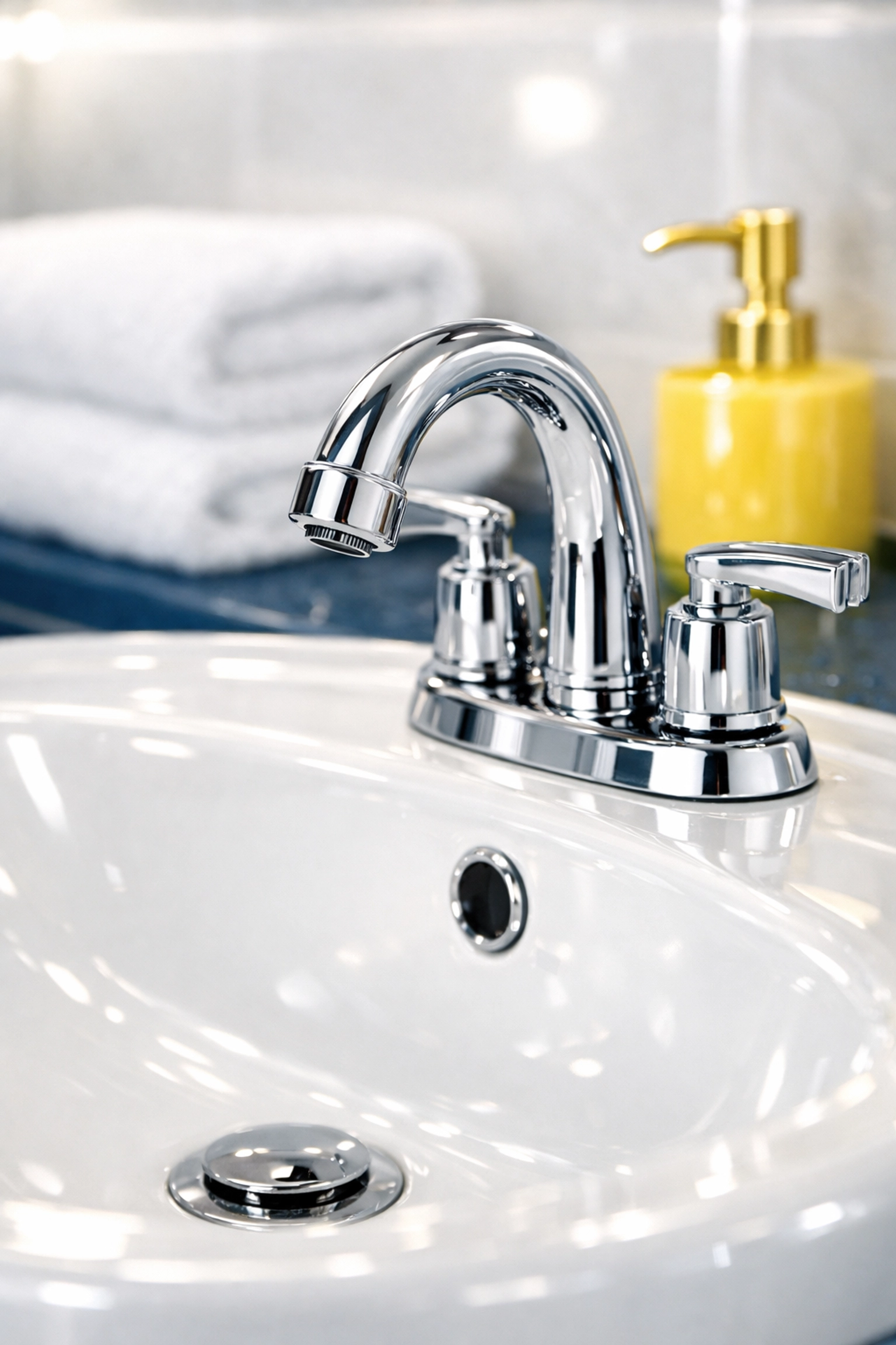 Detailed view of a sanitized bathroom sink after a professional Move-In Cleaning Allston & Brighton.