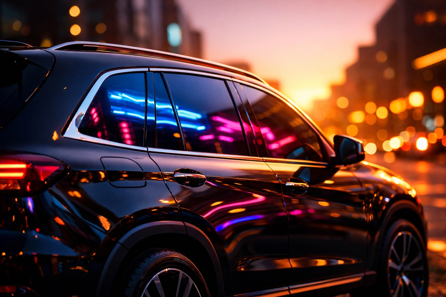 Professional window tinting on SUV in Chattanooga showcasing ceramic tint installation