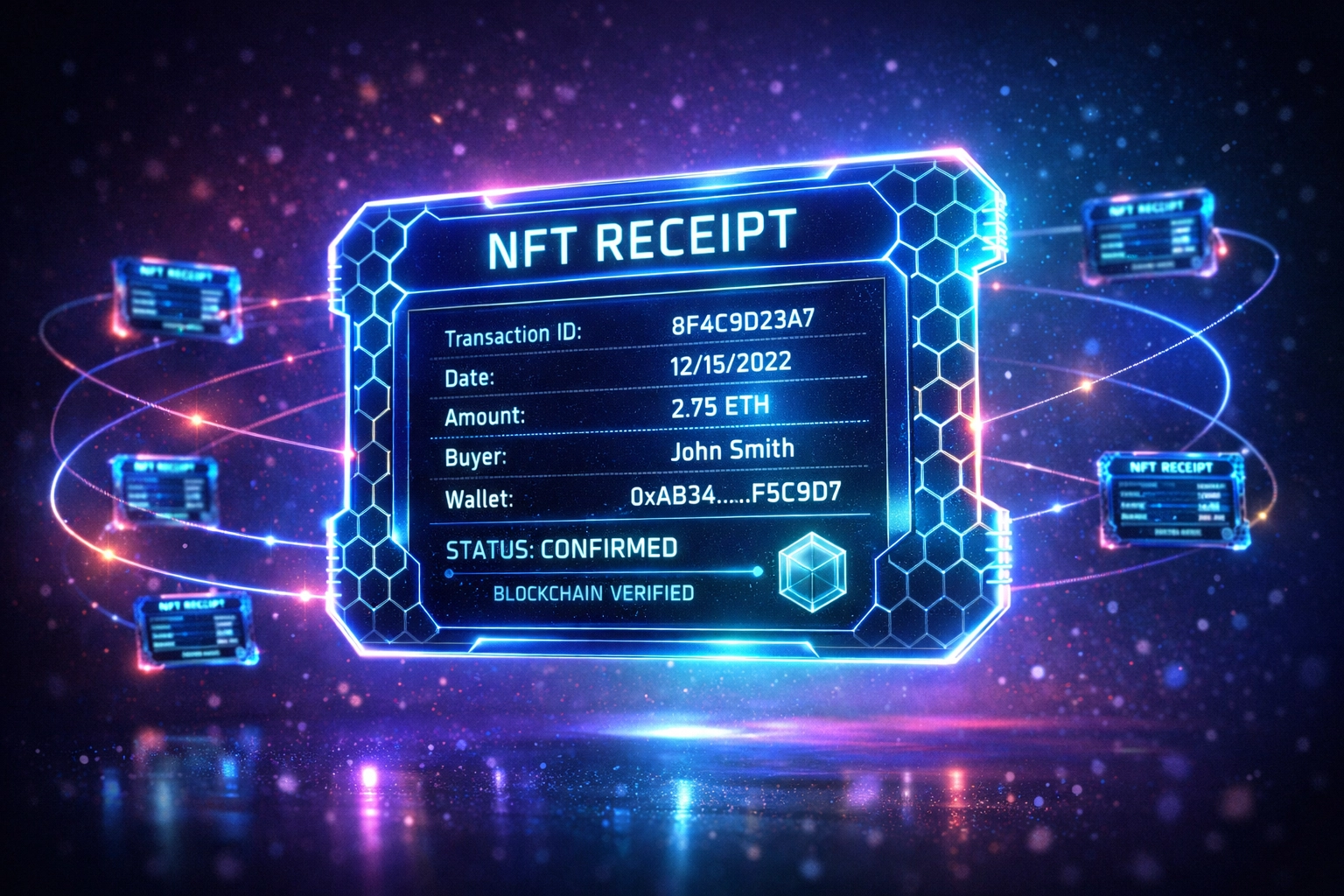 NFT receipt blockchain technology for permanent crypto payment verification