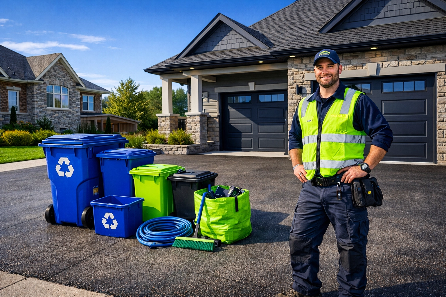 Clean driveway after construction debris removal in East Gwillimbury by Junk GTA experts.
