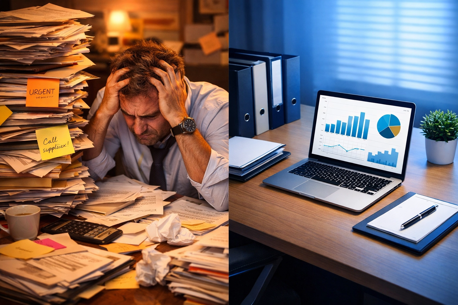 Transformation from messy paperwork to organized financial records