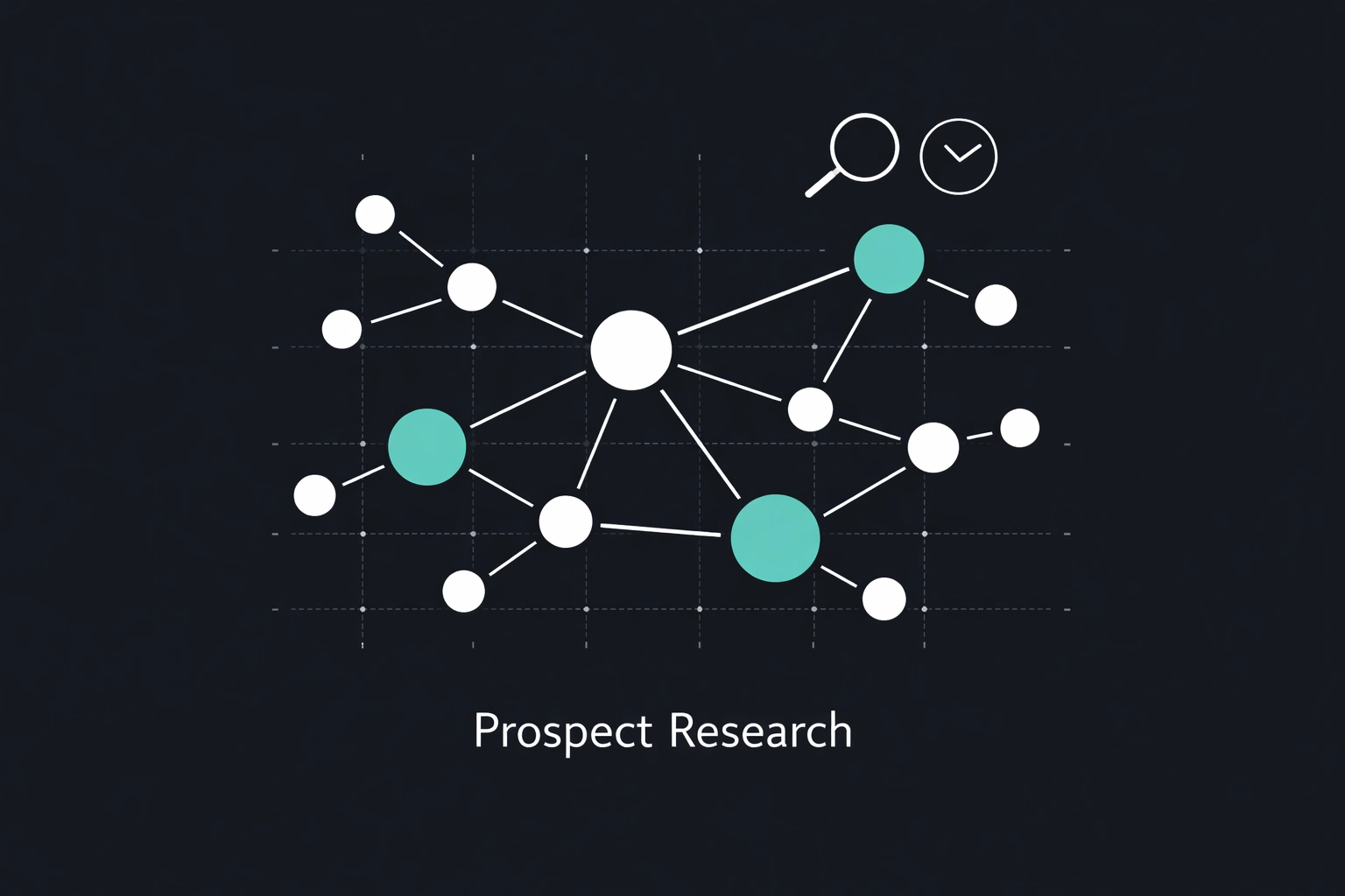 Abstract visualization of AI SDR prospect research with connected contextual data signals
