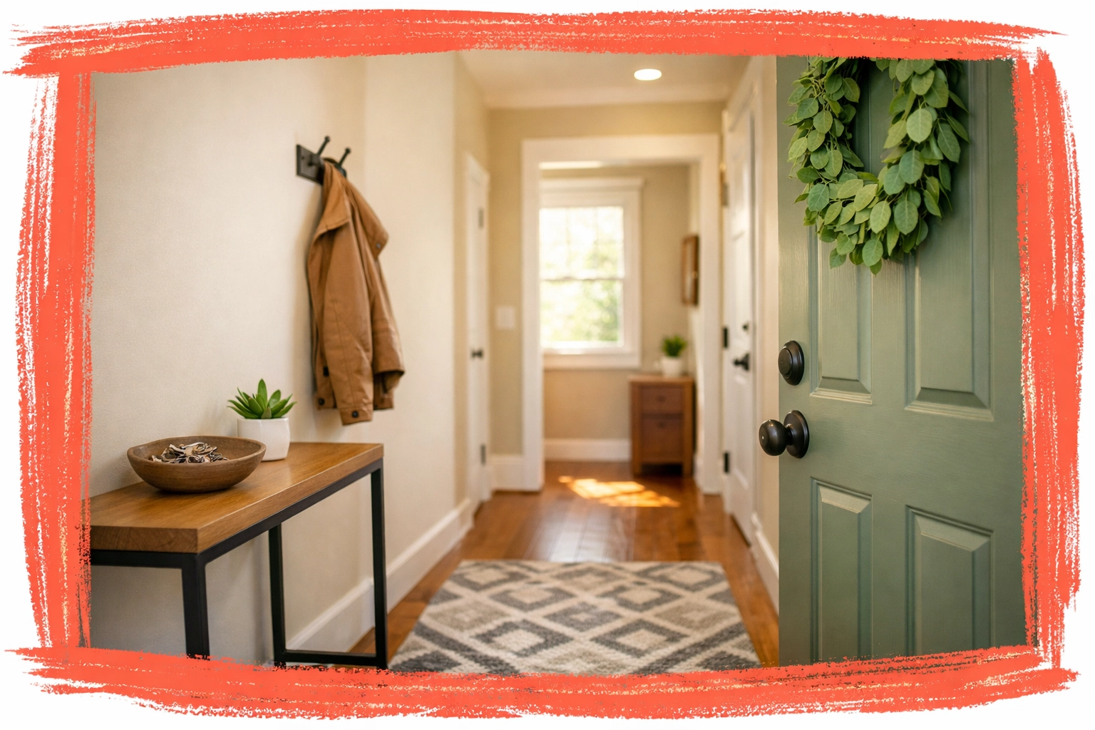 Clean and inviting entryway in a Philadelphia home ready for sale with organized decor