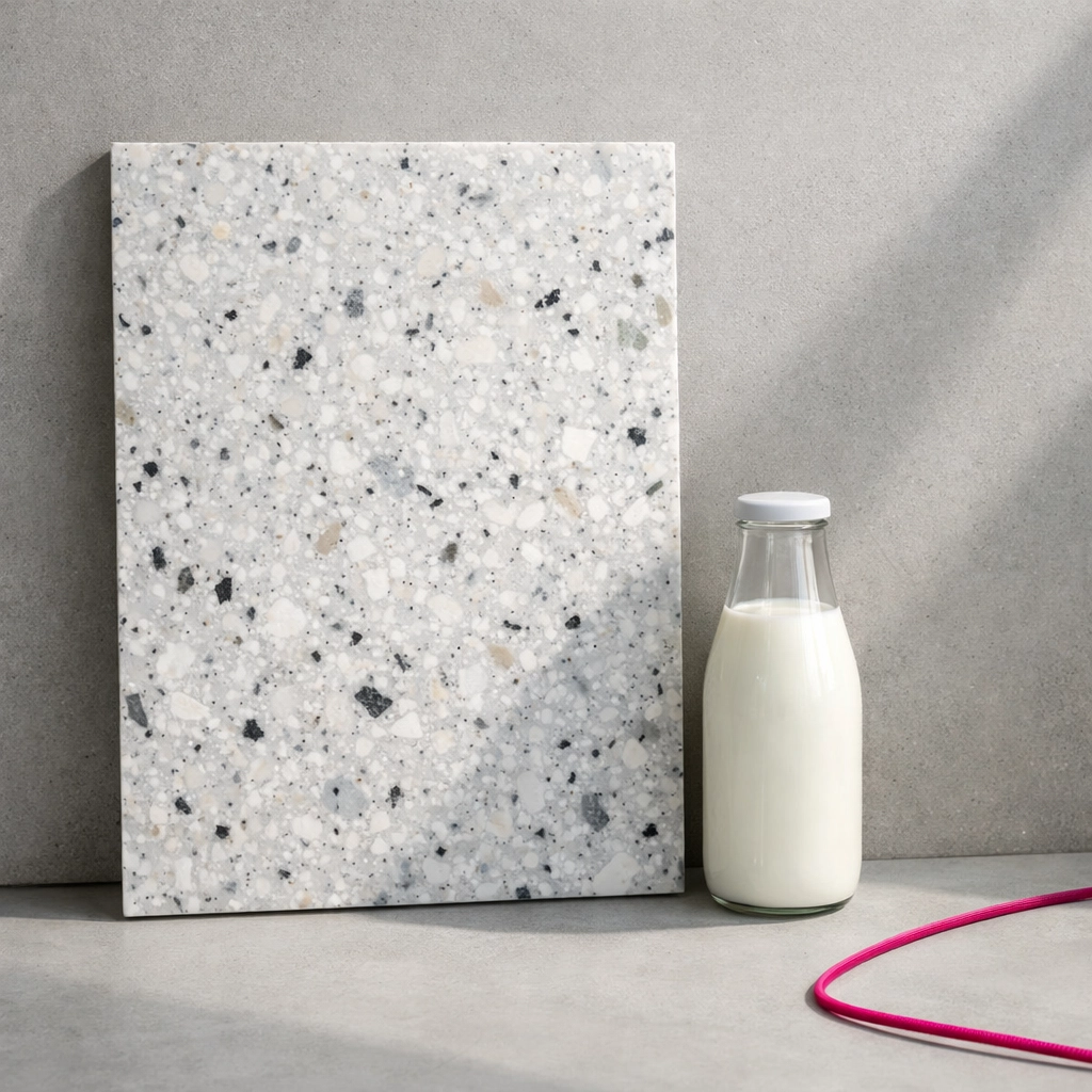 Recycled plastic panels for sustainable construction materials in Australia, repurposed from milk bottles.