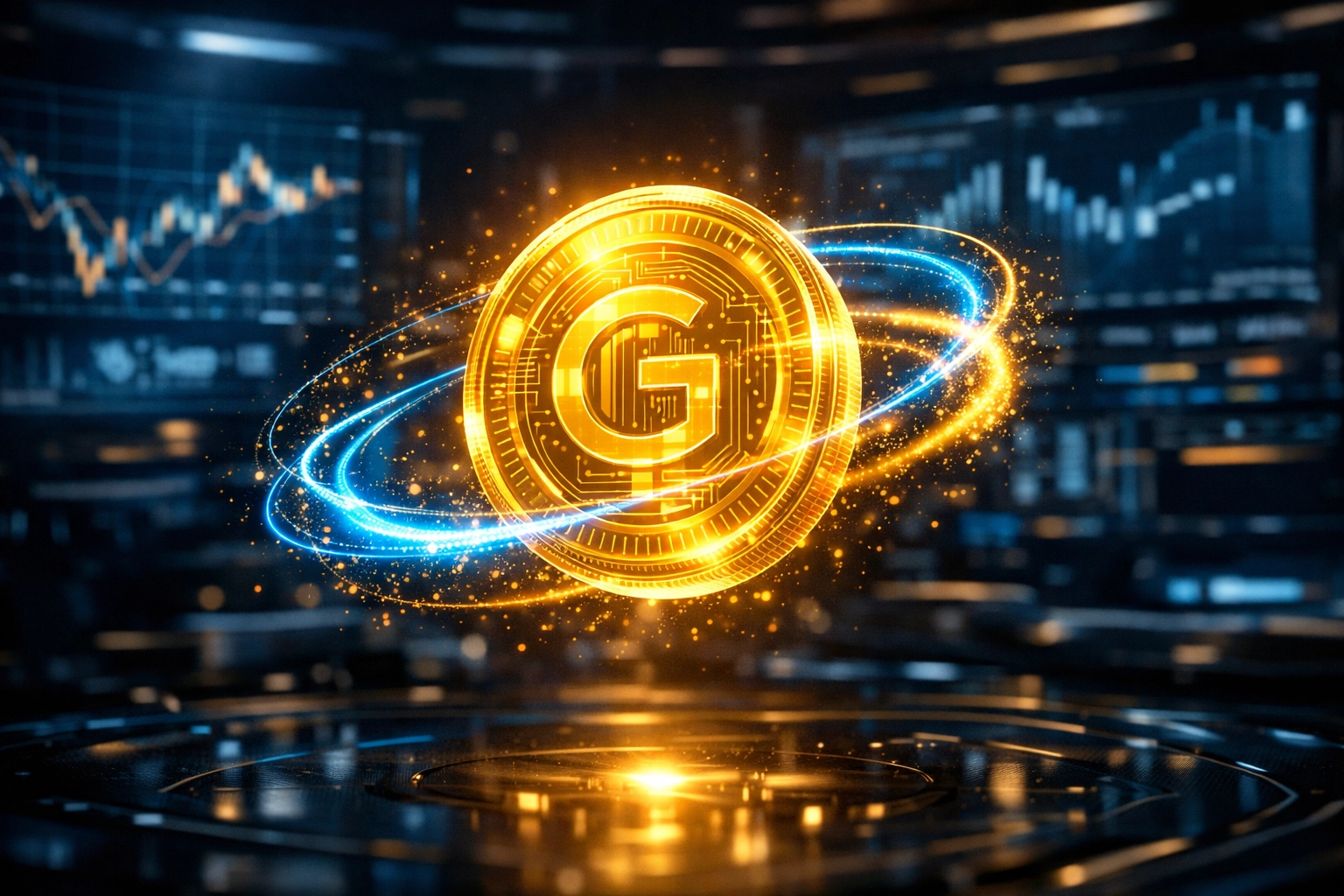 Futuristic digital coin representing LUSD stablecoin benefits and secure Web3 payment gateway liquidity for businesses.