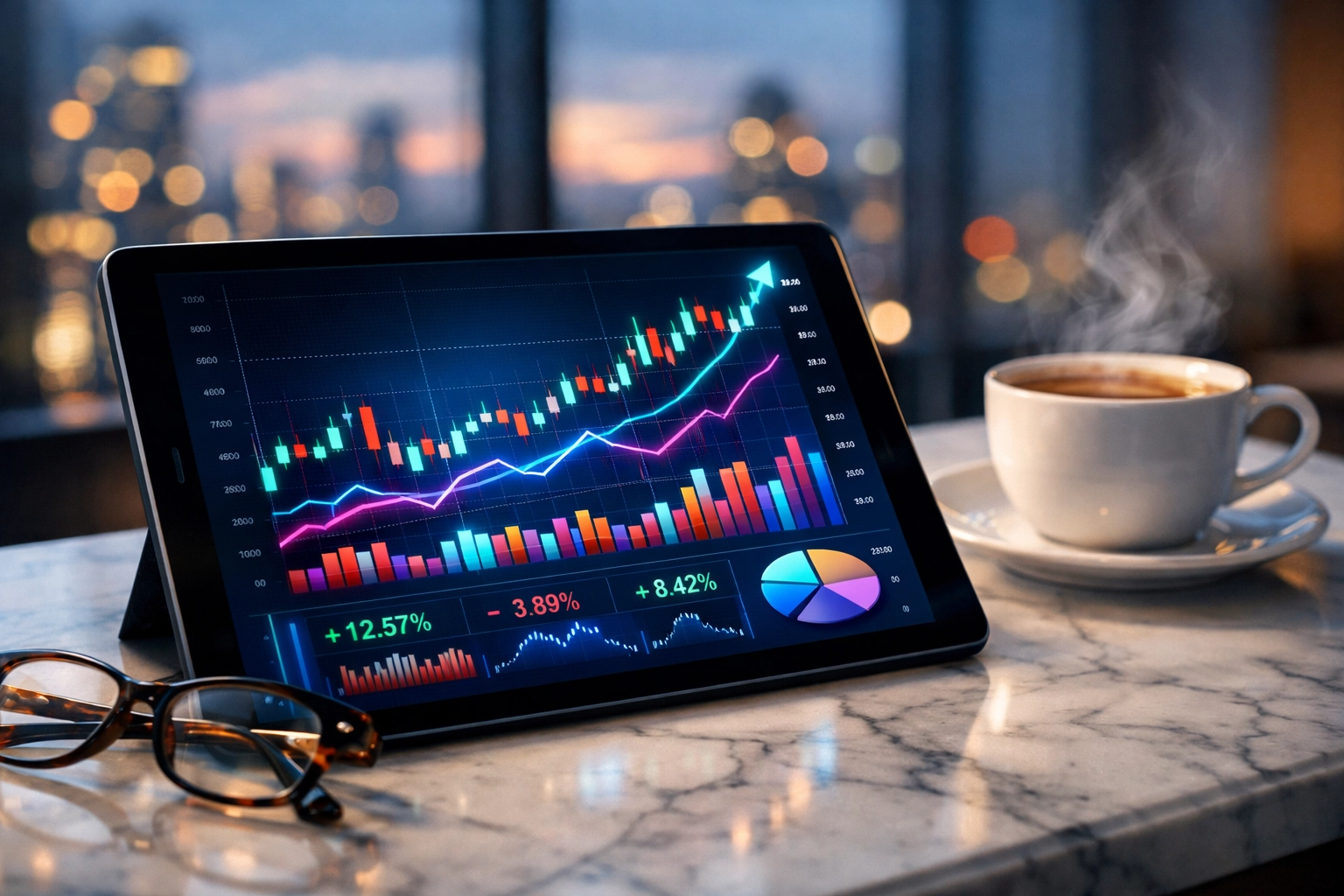 Detailed financial reports and revenue charts used to determine property management business valuation.