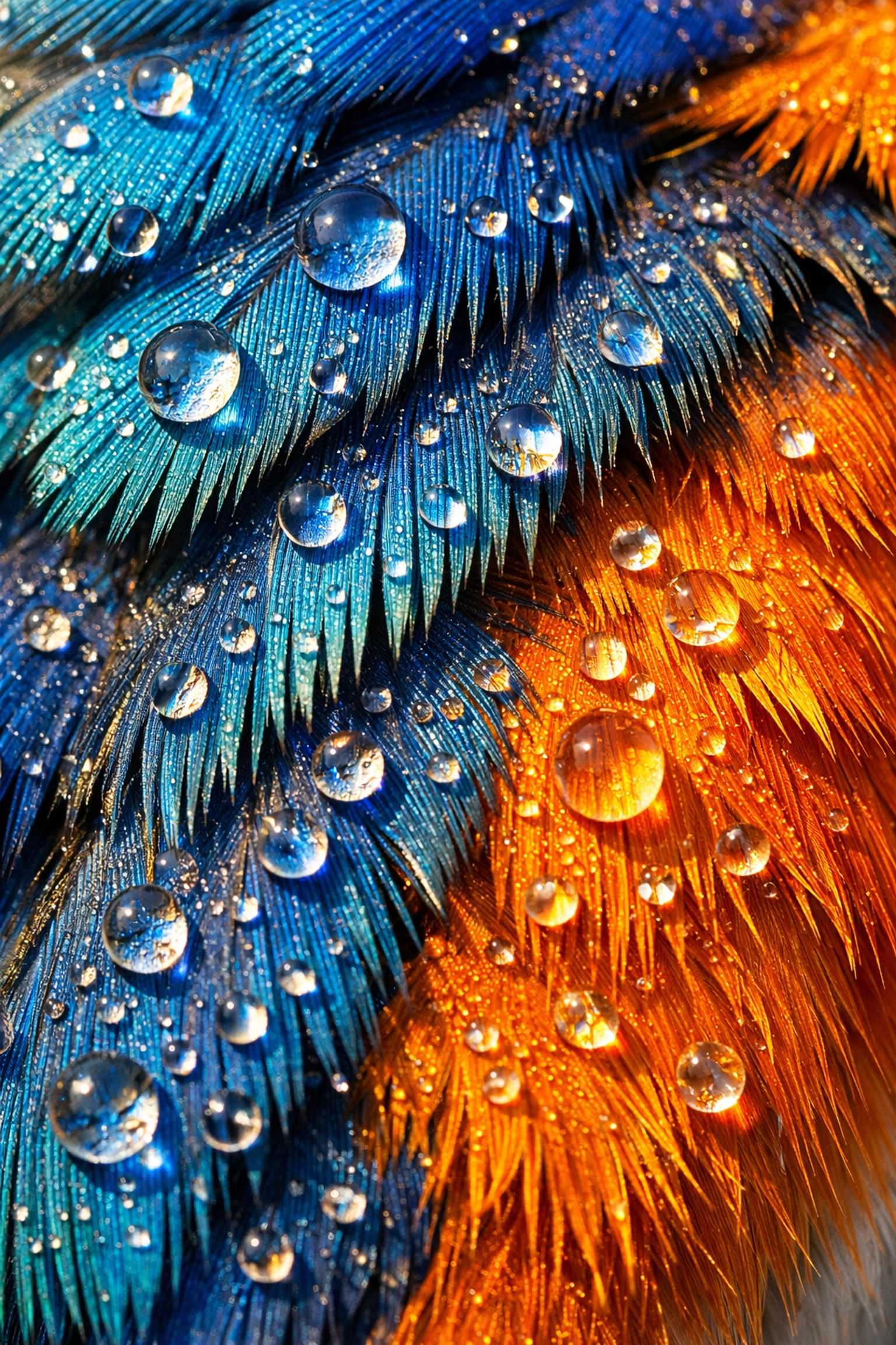Macro detail of blue kingfisher feathers, showcasing high-impact authentic imagery for zoo marketing.
