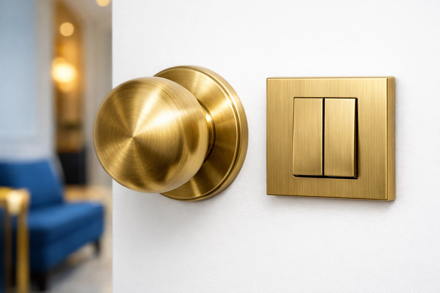 Disinfected light switch and doorknob, showing the high-touch sanitization of a move-in cleaning.