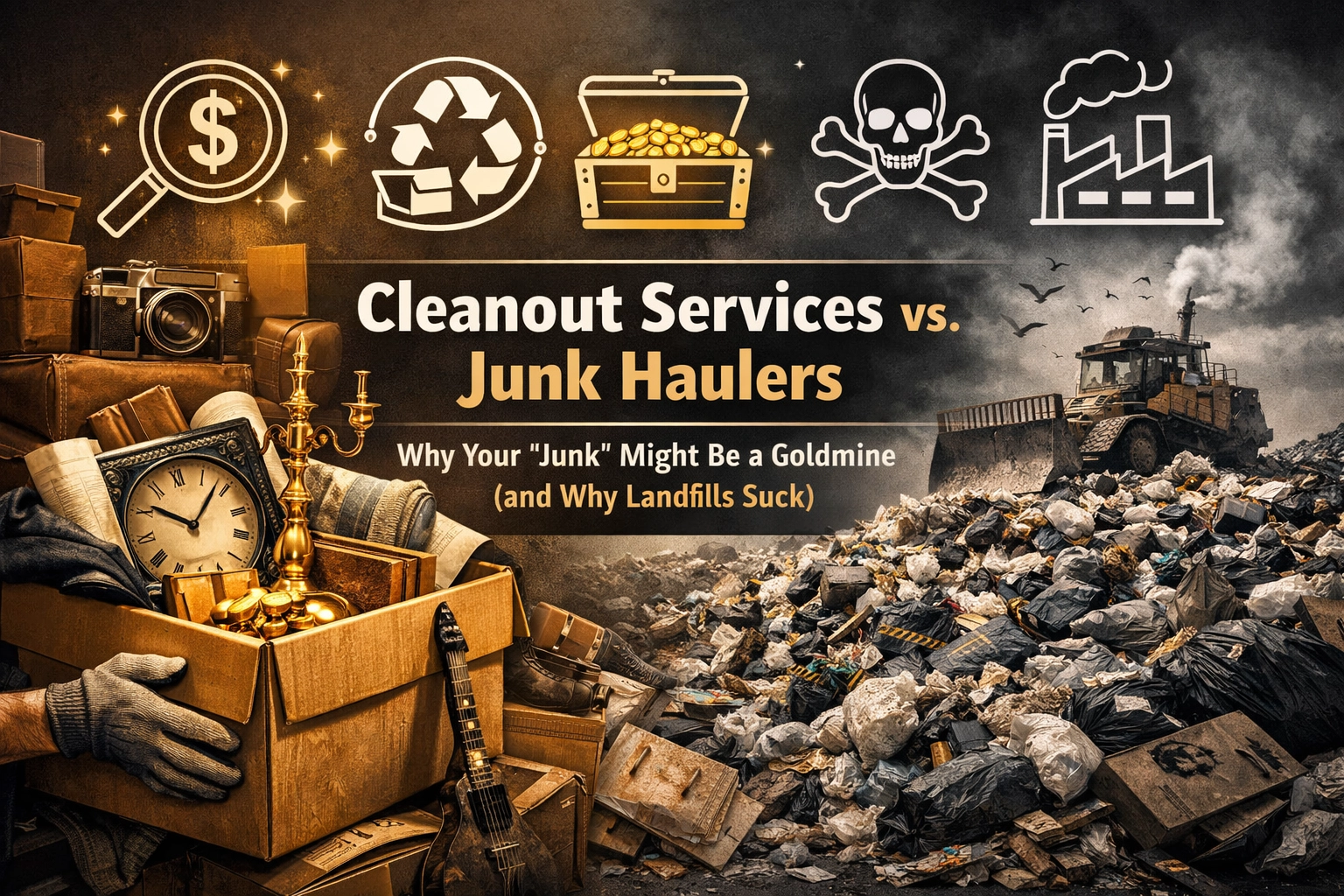 [HERO] Cleanout Services vs. Junk Haulers: Why Your ‘Junk’ Might Be a Goldmine (and Why Landfills Suck)