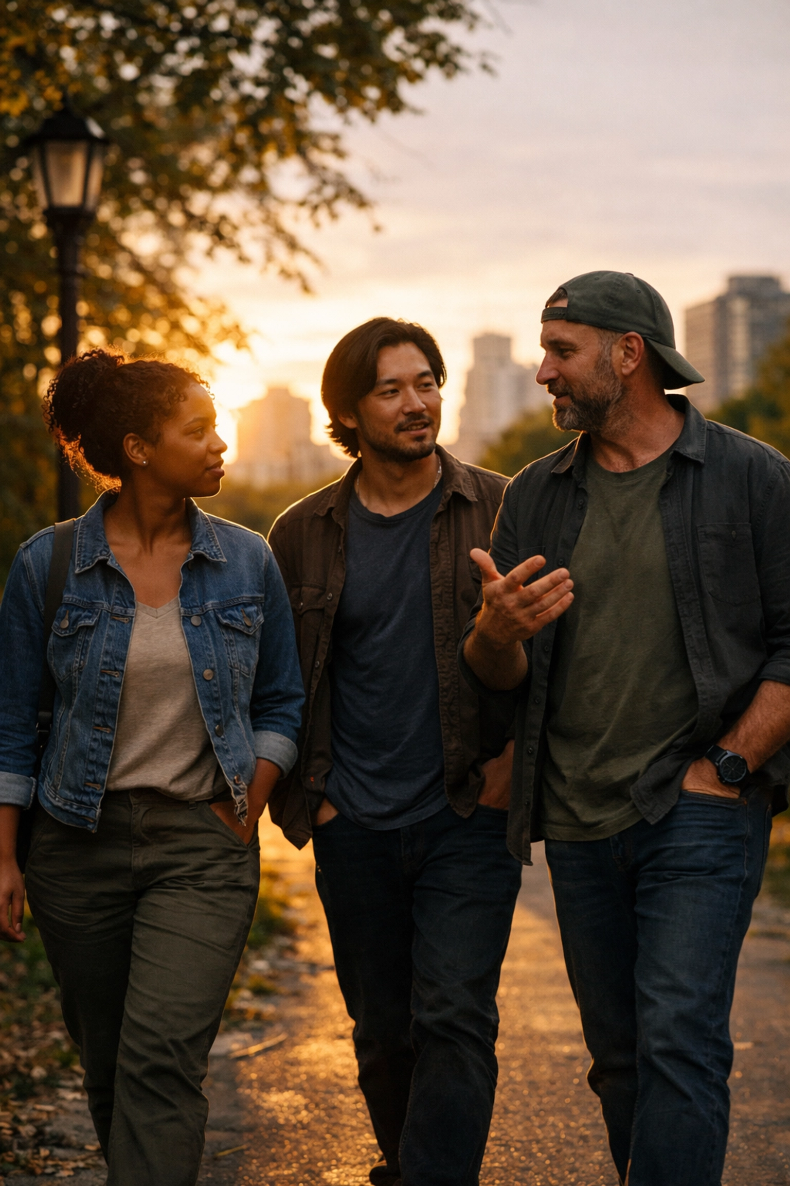 A group of friends walking and talking, demonstrating the Jesus model of relational discipleship.