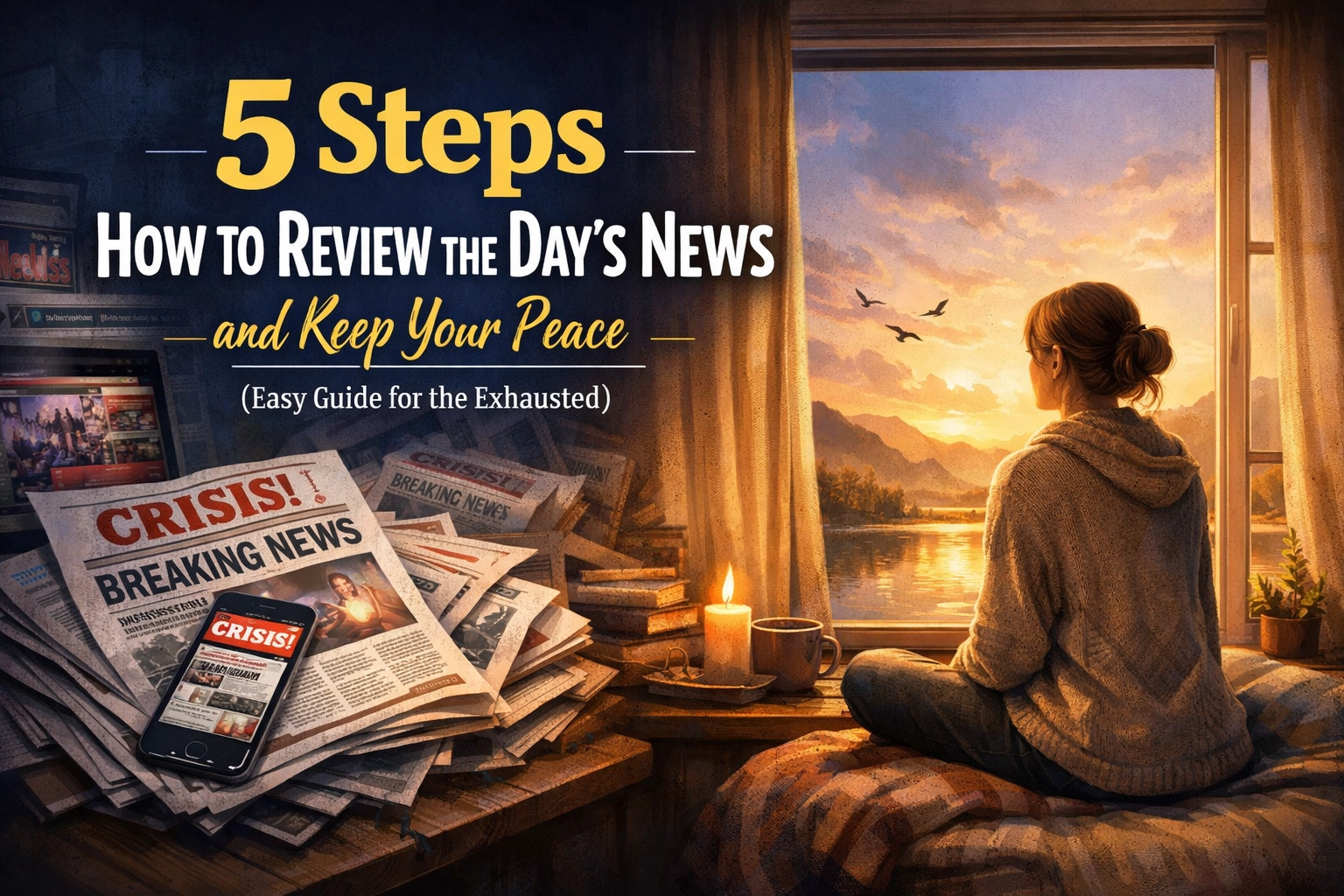 [HERO] 5 Steps How to Review the Day’s News and Keep Your Peace (Easy Guide for the Exhausted)