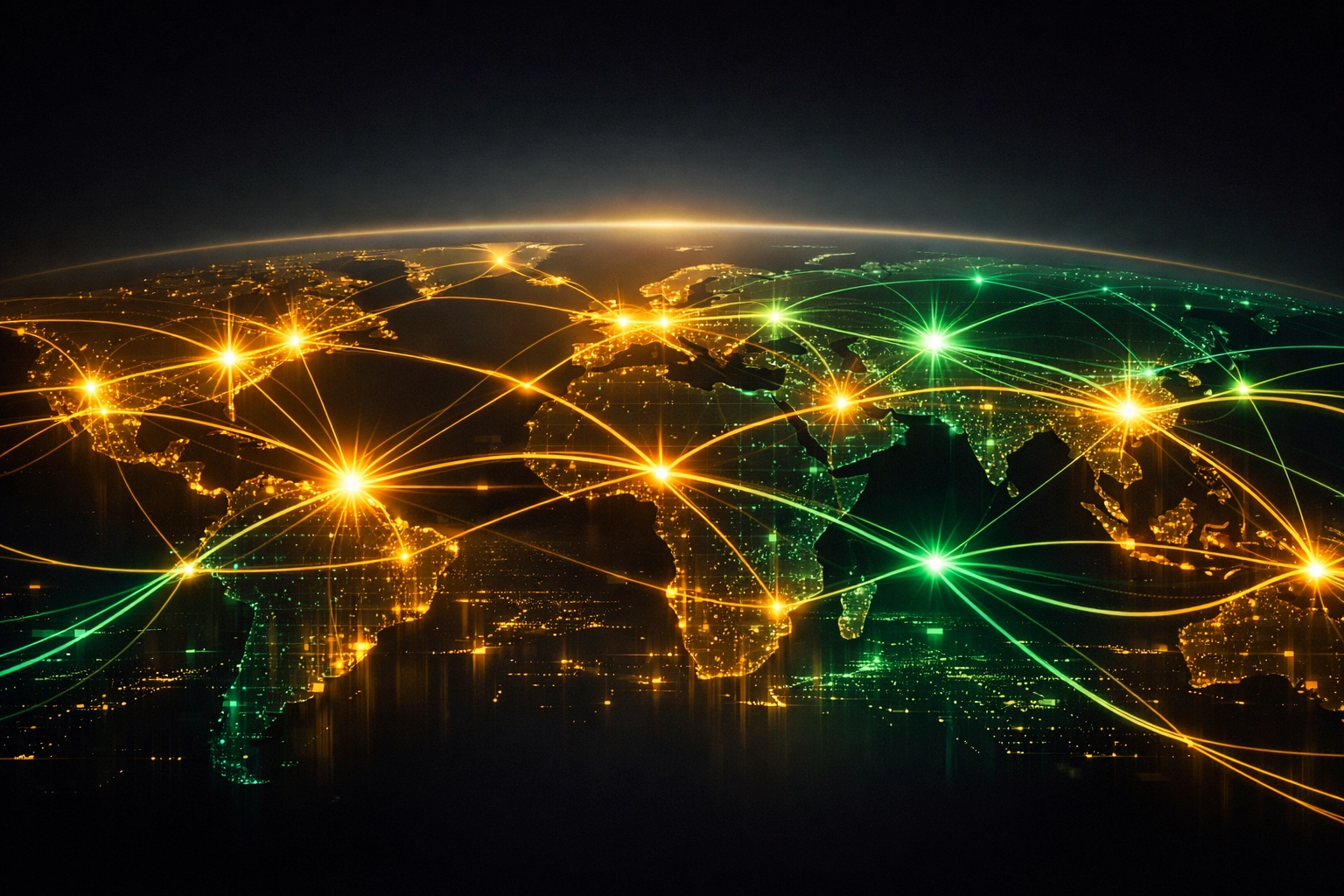 An interconnected network map illustrating the future of borderless payments and global digital finance.