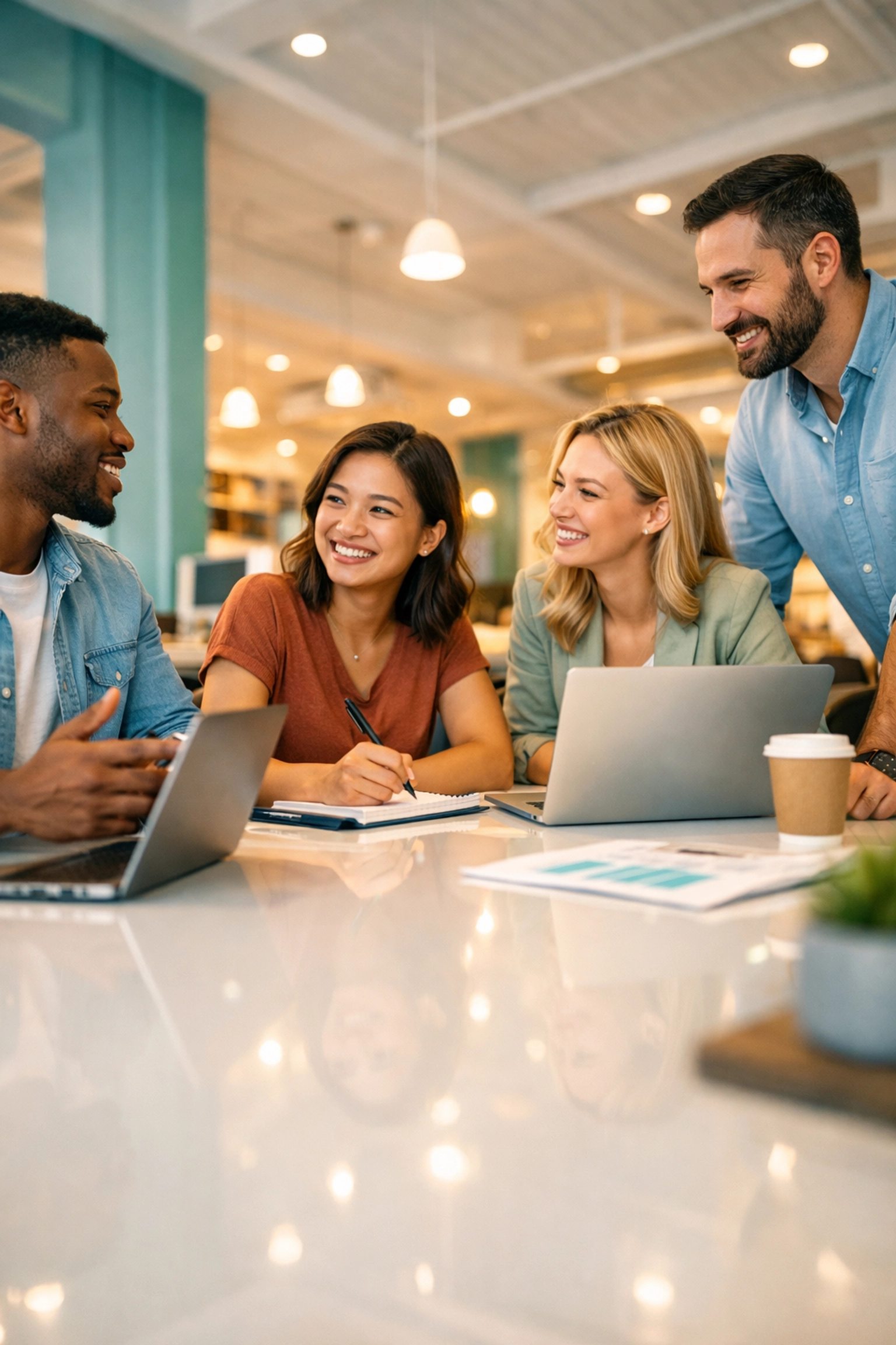 Team working in a clean Tampa office space, demonstrating the value of professional office cleaning Tampa FL.