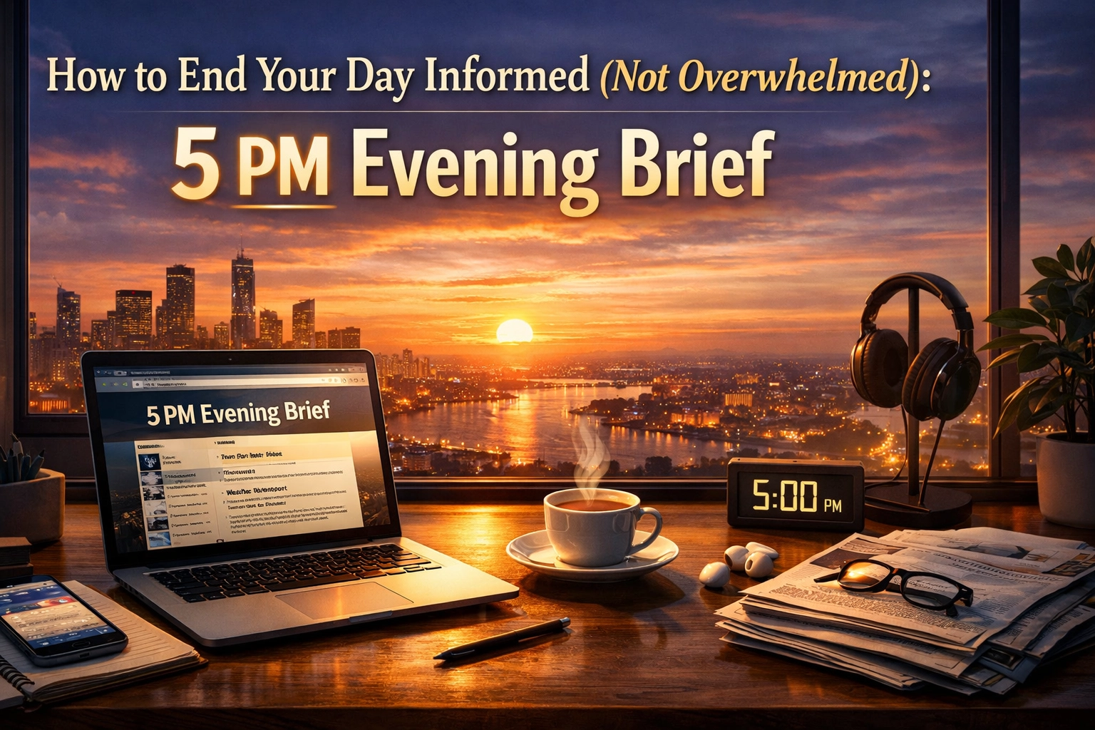 [HERO] How to End Your Day Informed (Not Overwhelmed): 5 PM Evening Brief
