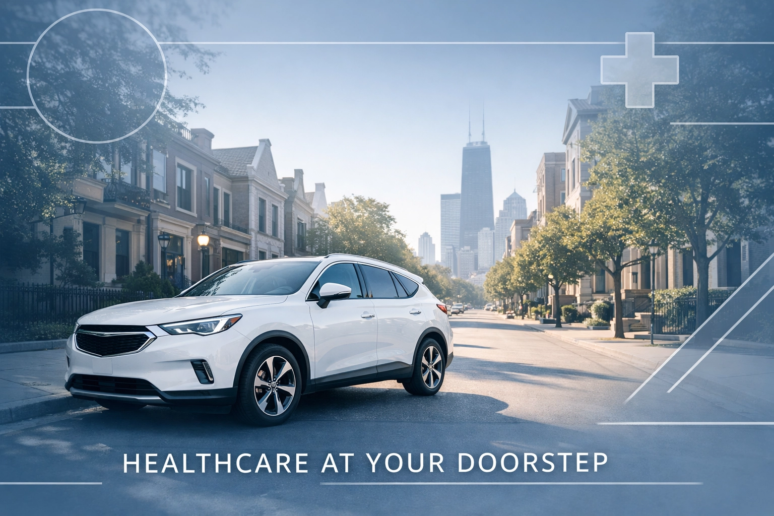 Mobile DNA testing concierge vehicle providing at-home sample collection in Chicago.