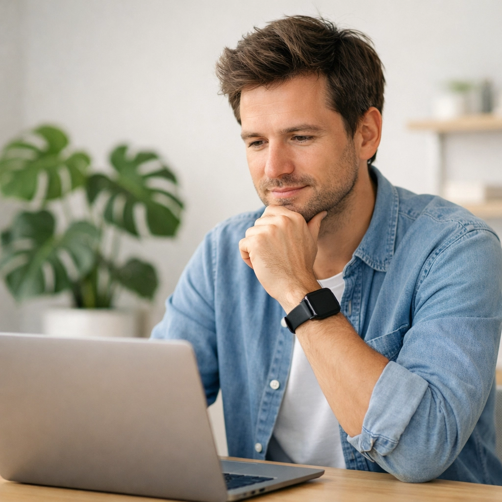 Startup founder analyzing financial data on a laptop in a modern office to avoid a messy close.