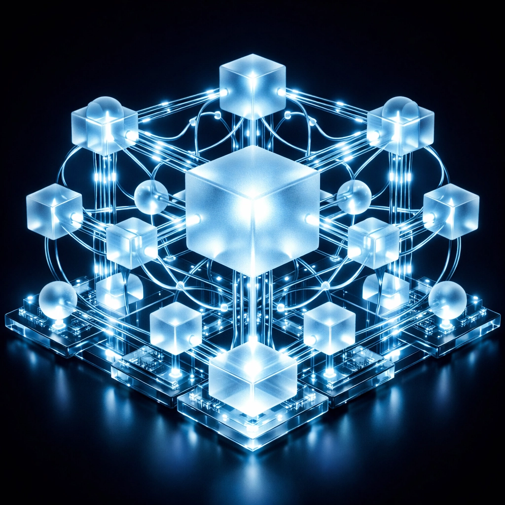 Interconnected digital nodes representing automated patient matching and streamlined intake workflows.