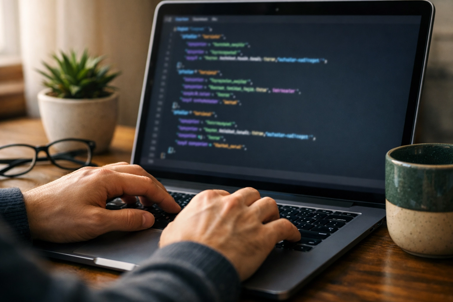Developer adding structured data schema markup for Google AI optimization