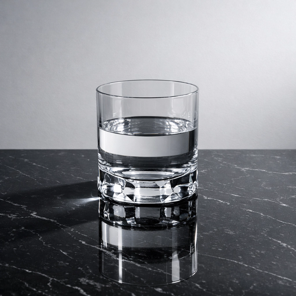 Minimalist image of water in a glass representing business liquidity and capital precision.