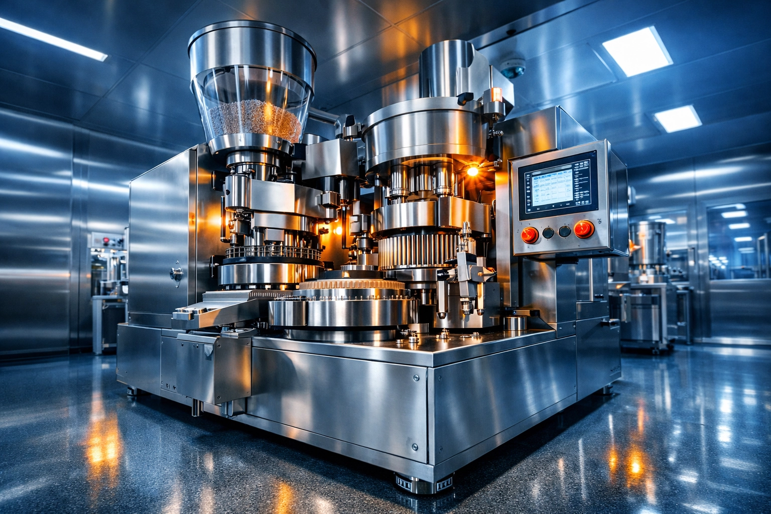 State-of-the-art supplement encapsulation machine in a dedicated GMP-certified charcoal manufacturing facility.