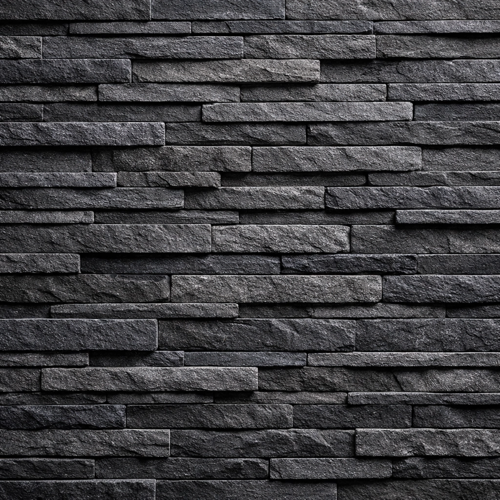 Texture fine de pierre Muretto empilée en anthracite, faisant partie de la marque ECO-FLEXI MCM de Flexible Natural Stone™.