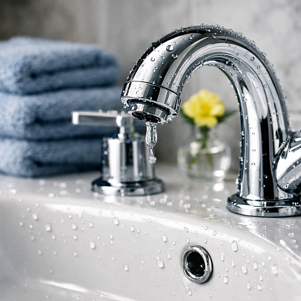 Sparkling clean luxury bathroom fixtures highlighting expert house cleaning in Newton MA.