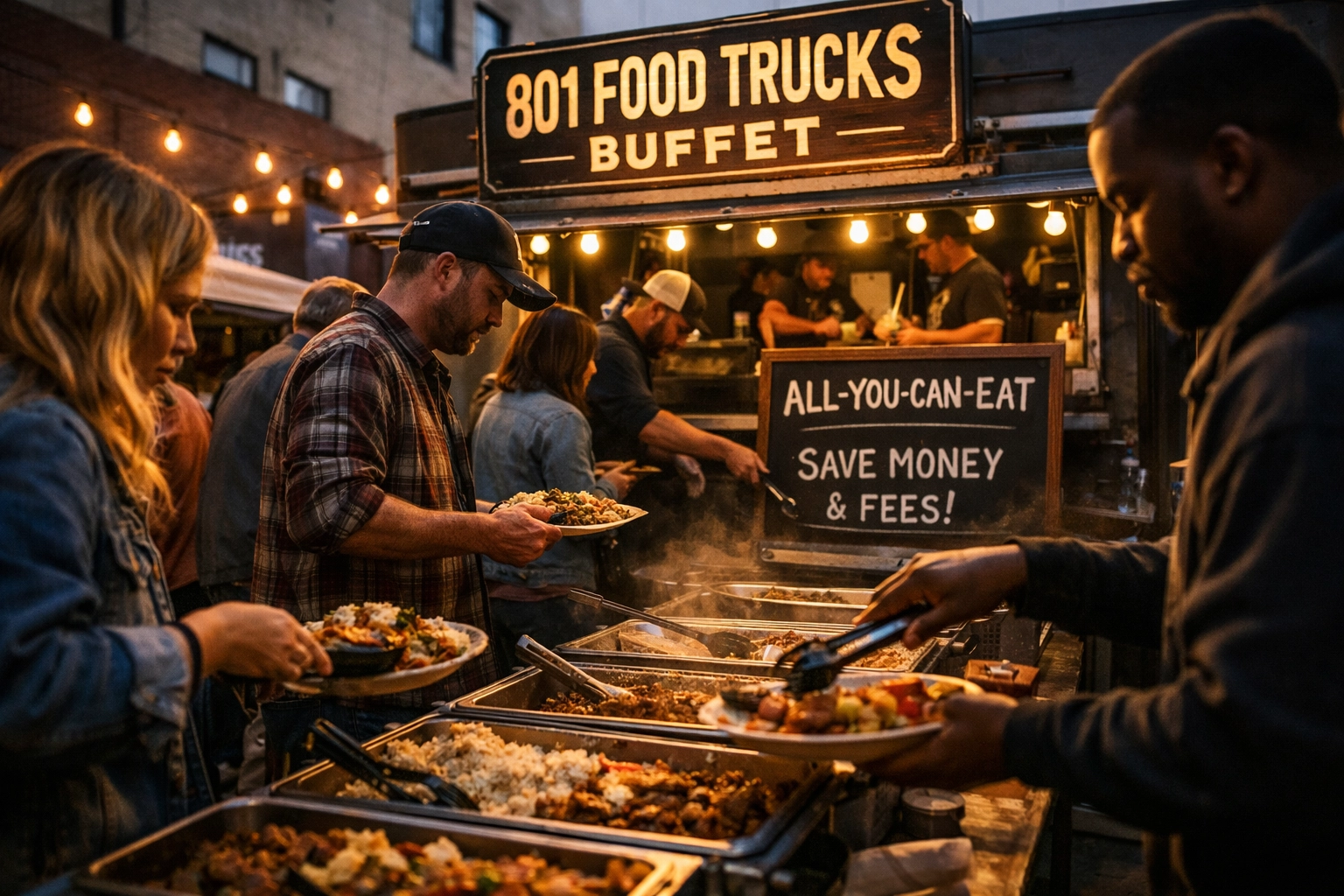 [HERO] Save money and fees with 801 Food truck buffets. Food truck quality inside