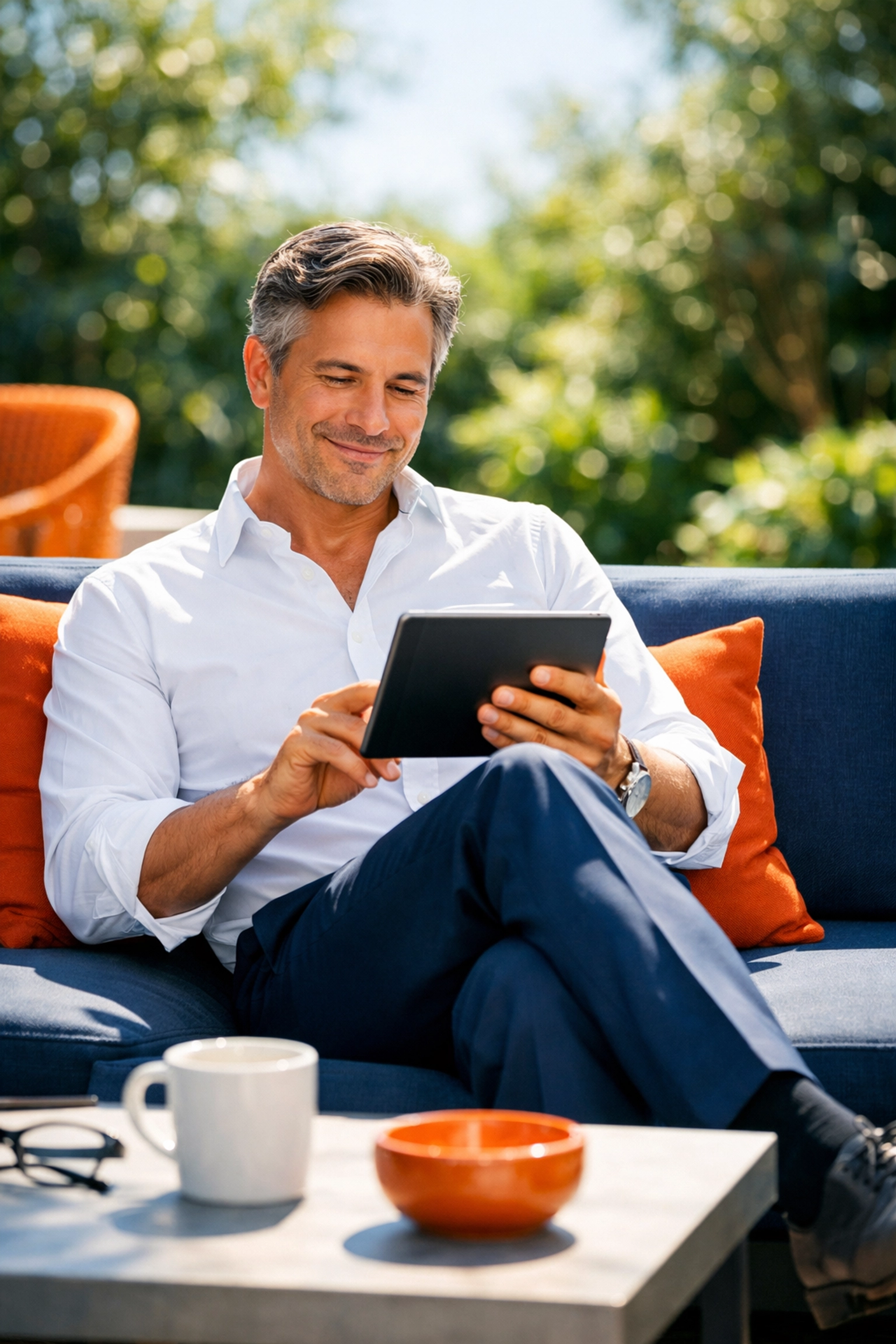 Home service business owner enjoying freedom after implementing scalable business systems.