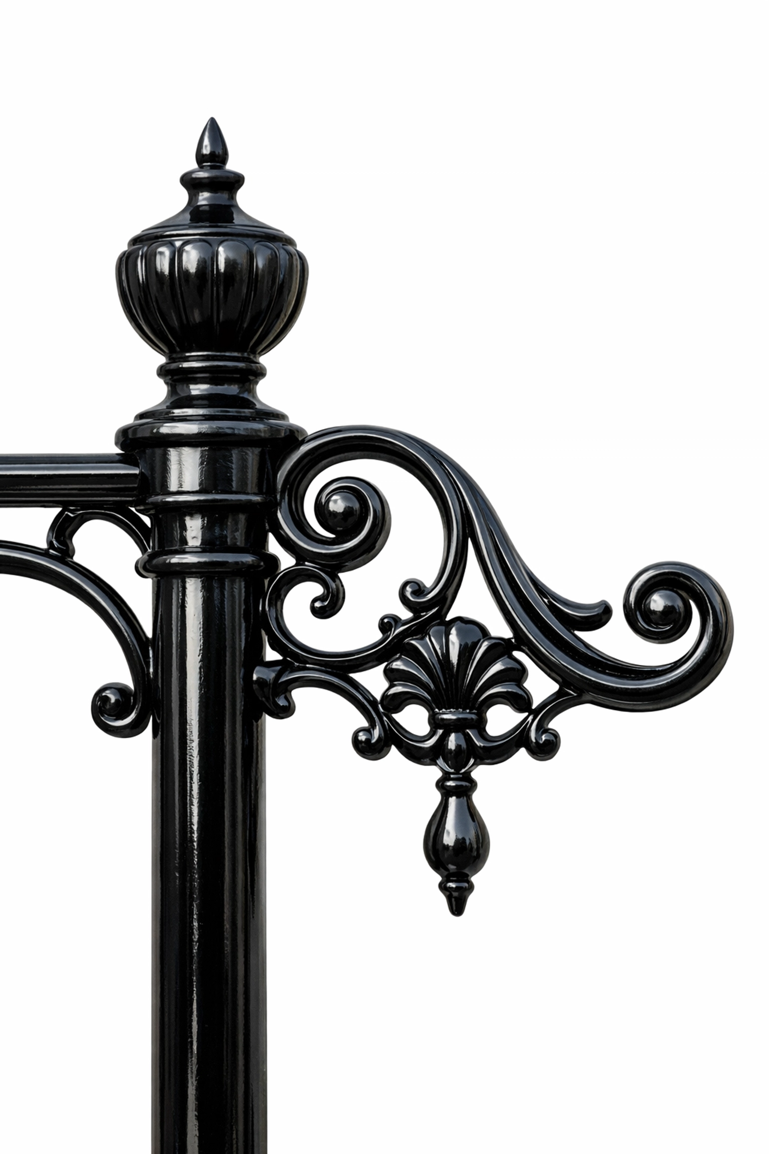 Freshly painted black wrought iron railings showcasing high-quality decorating in Cheltenham.