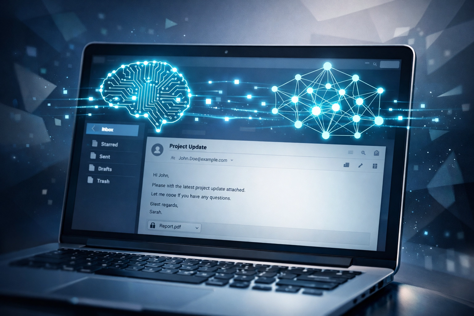 AI-generated phishing email interface showing how sophisticated modern phishing attempts appear