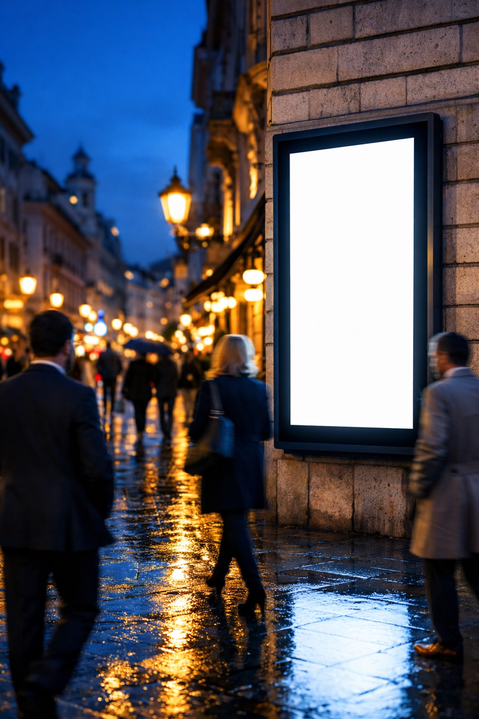 Modern DOOH billboard on a historic European building highlighting global digital marketing reach in Munich.