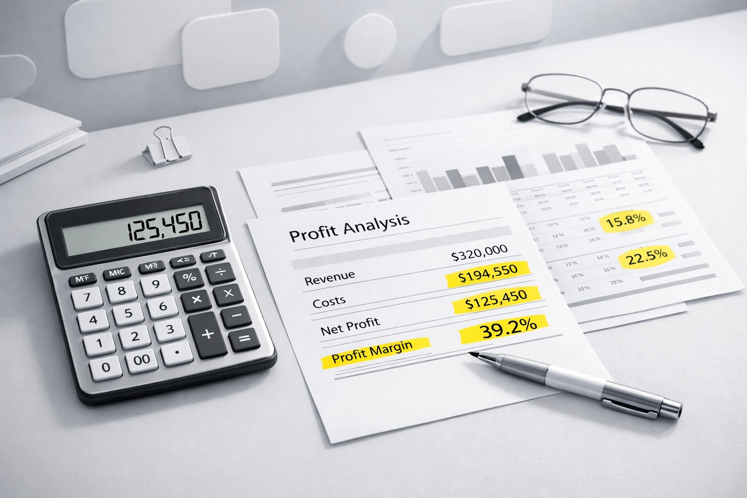 Financial documents showing Amazon seller profit margins and unit economics calculations