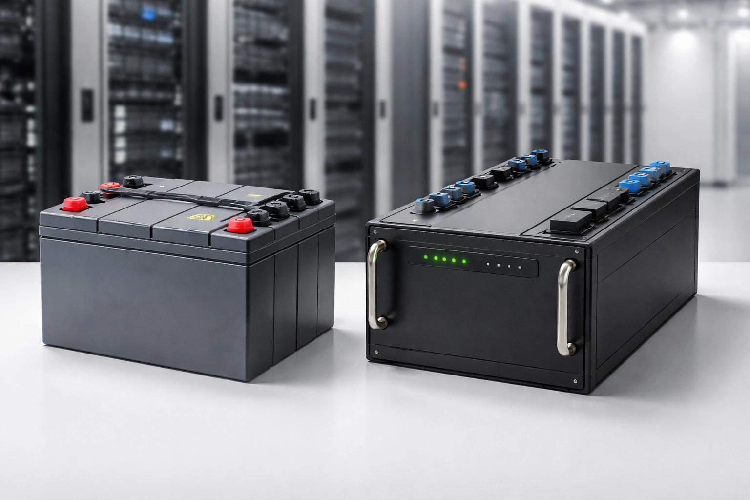 Comparison of lead-acid and lithium-ion UPS batteries in a modern data center environment