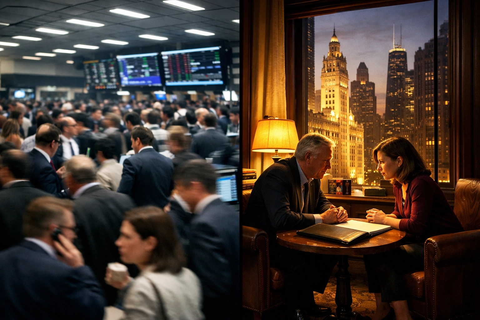 Contrast between large institutional firm and boutique wealth management personalized service