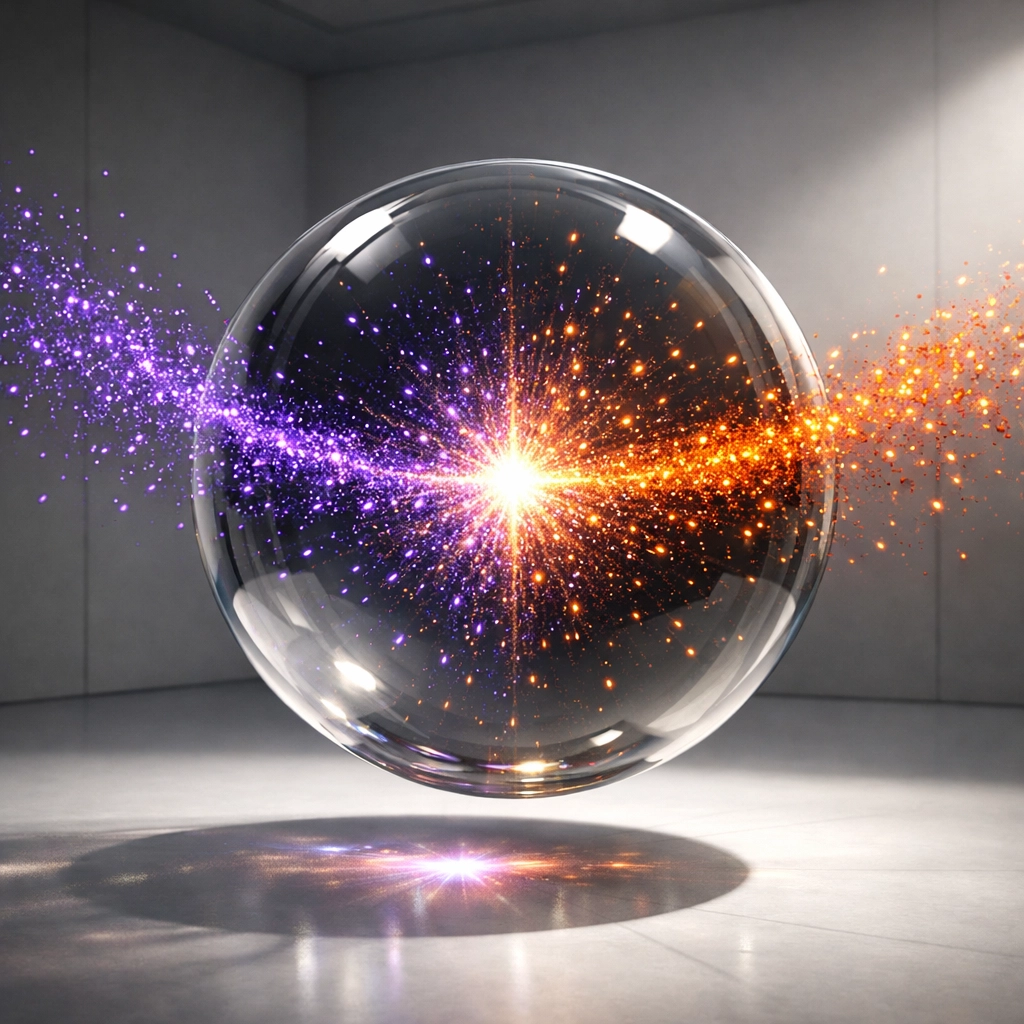 A visualization of AI search synthesizing complex brand data into a clear, authoritative media strategy.