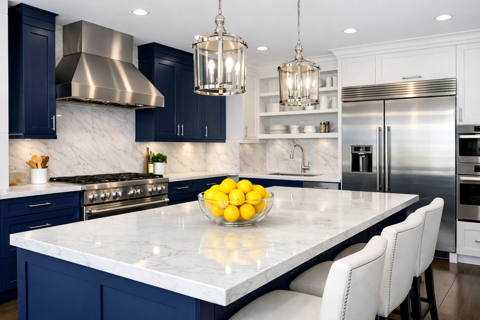 A sparkling clean luxury kitchen after a bi weekly house cleaning service in Kingston.