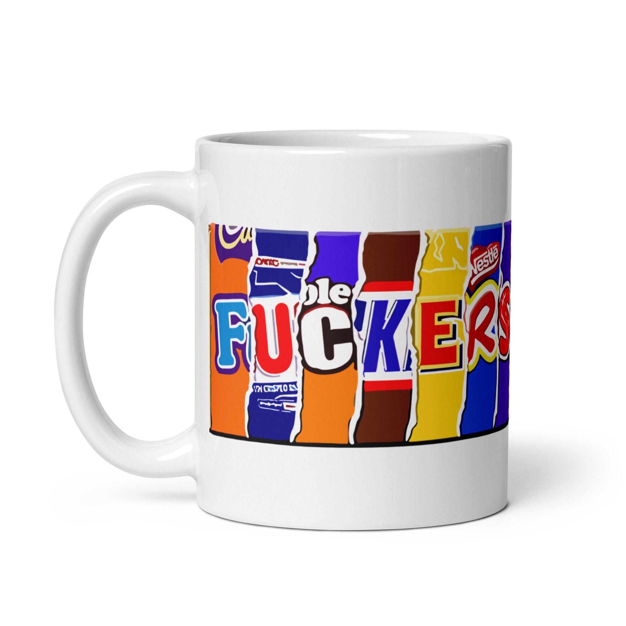 The Fuckers mug - a snack-themed masterpiece of profanity