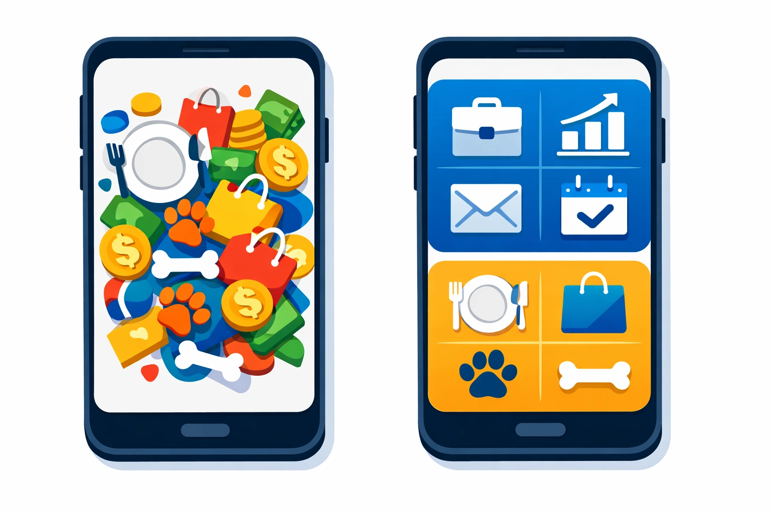 Comparison of mixed versus separated business and personal payment app accounts