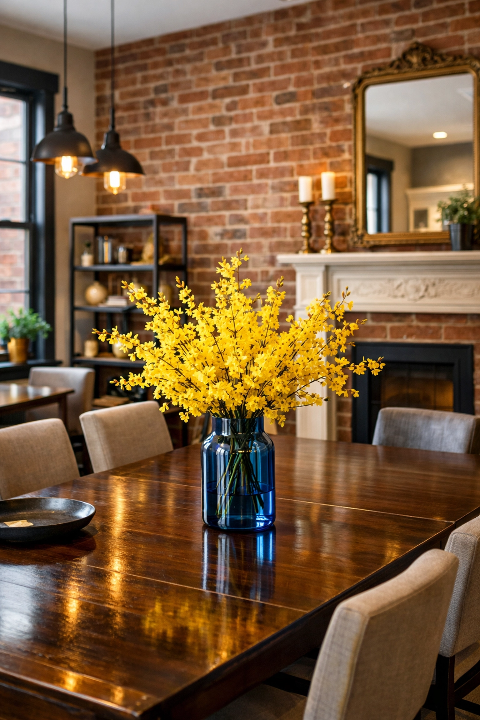 Clean historic Worcester dining room featuring a polished wood table and professional house cleaning Worcester MA.