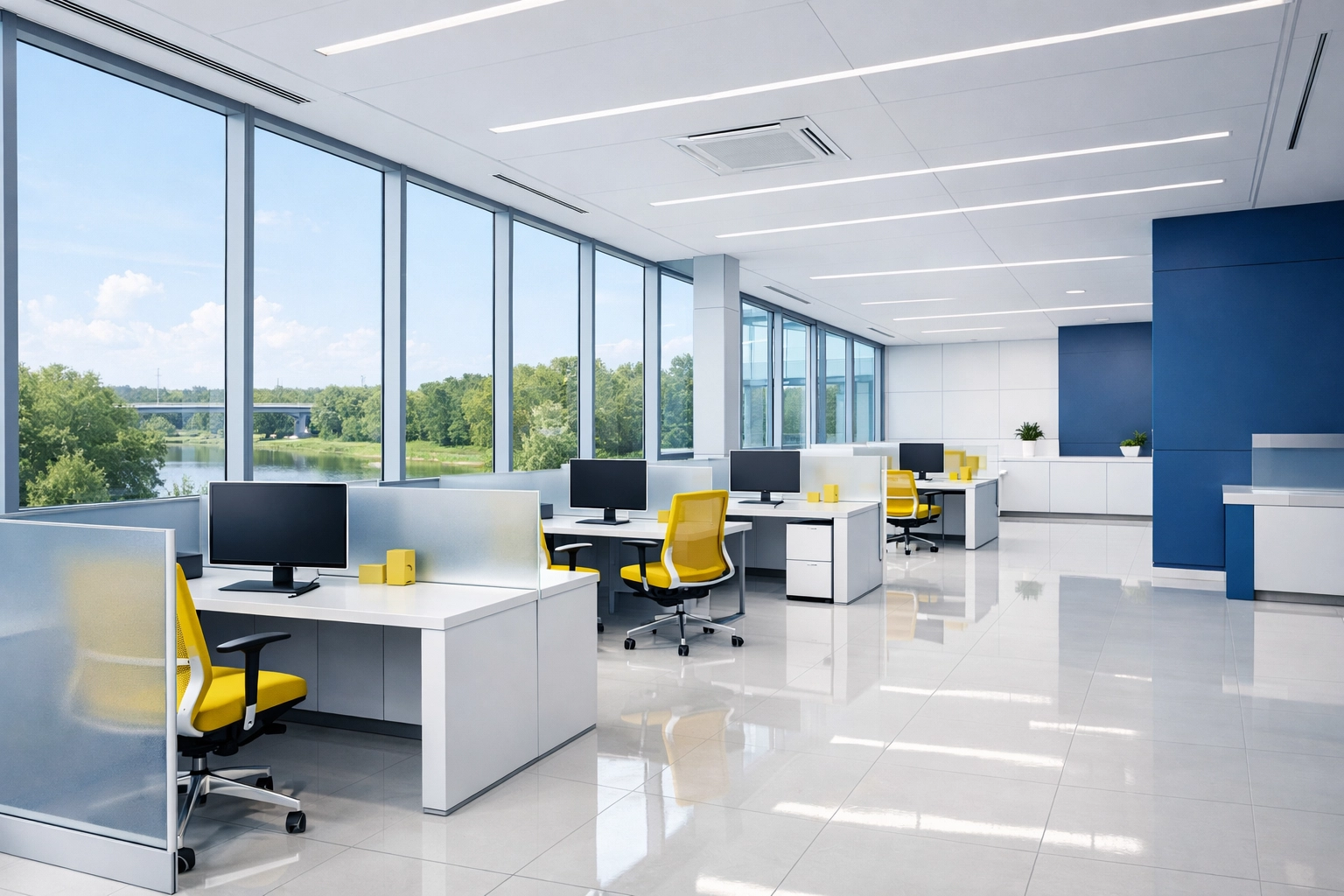 Modern MetroWest workspace showcasing high-quality commercial cleaning and office cleaning.