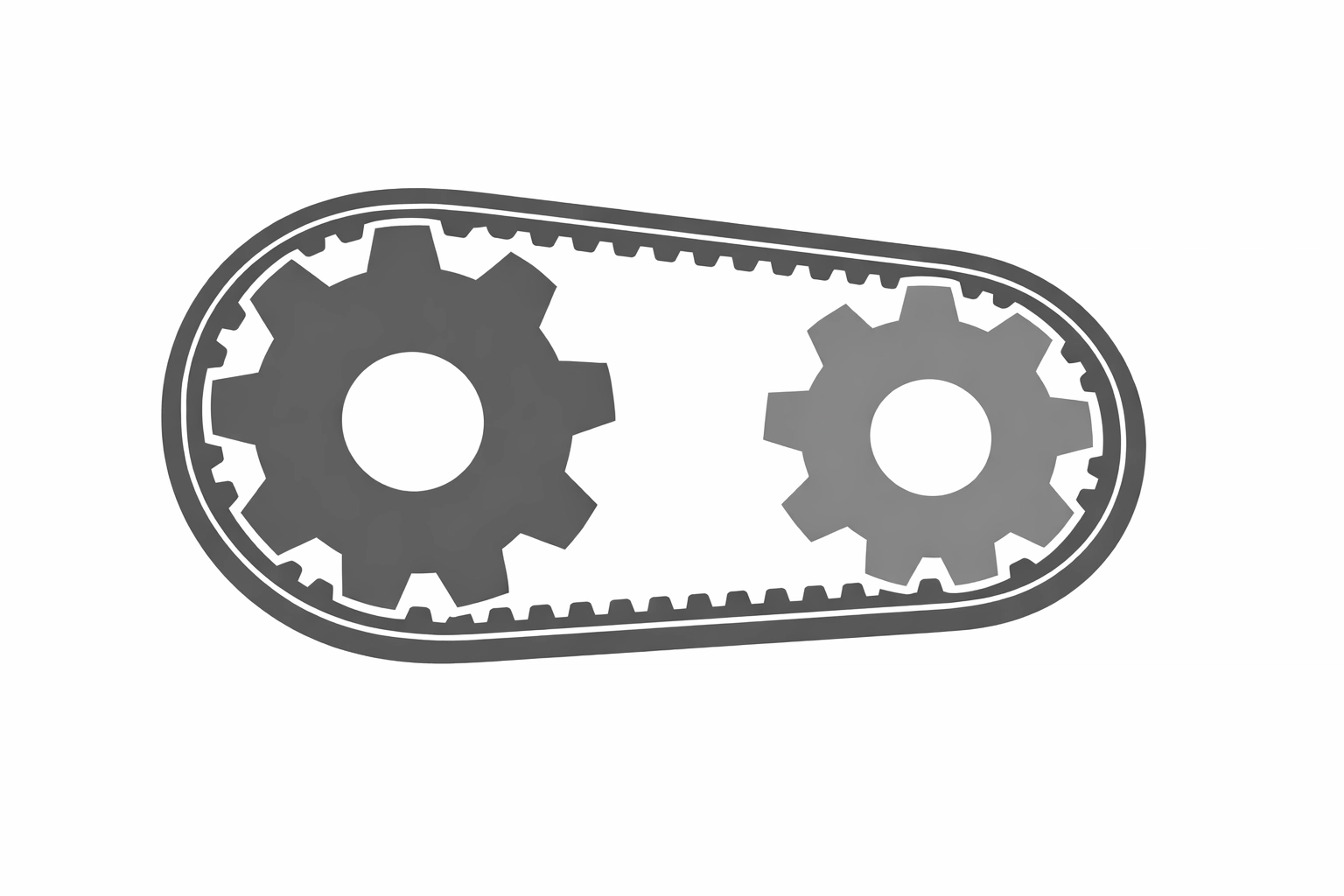 Detailed vector of timing belt gears showing engine synchronization and mechanical harmony.