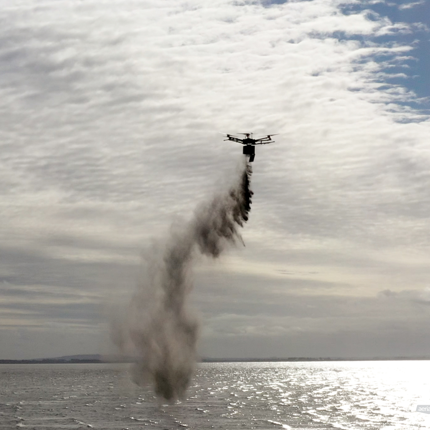 [Drone Ash Scattering Over Water]