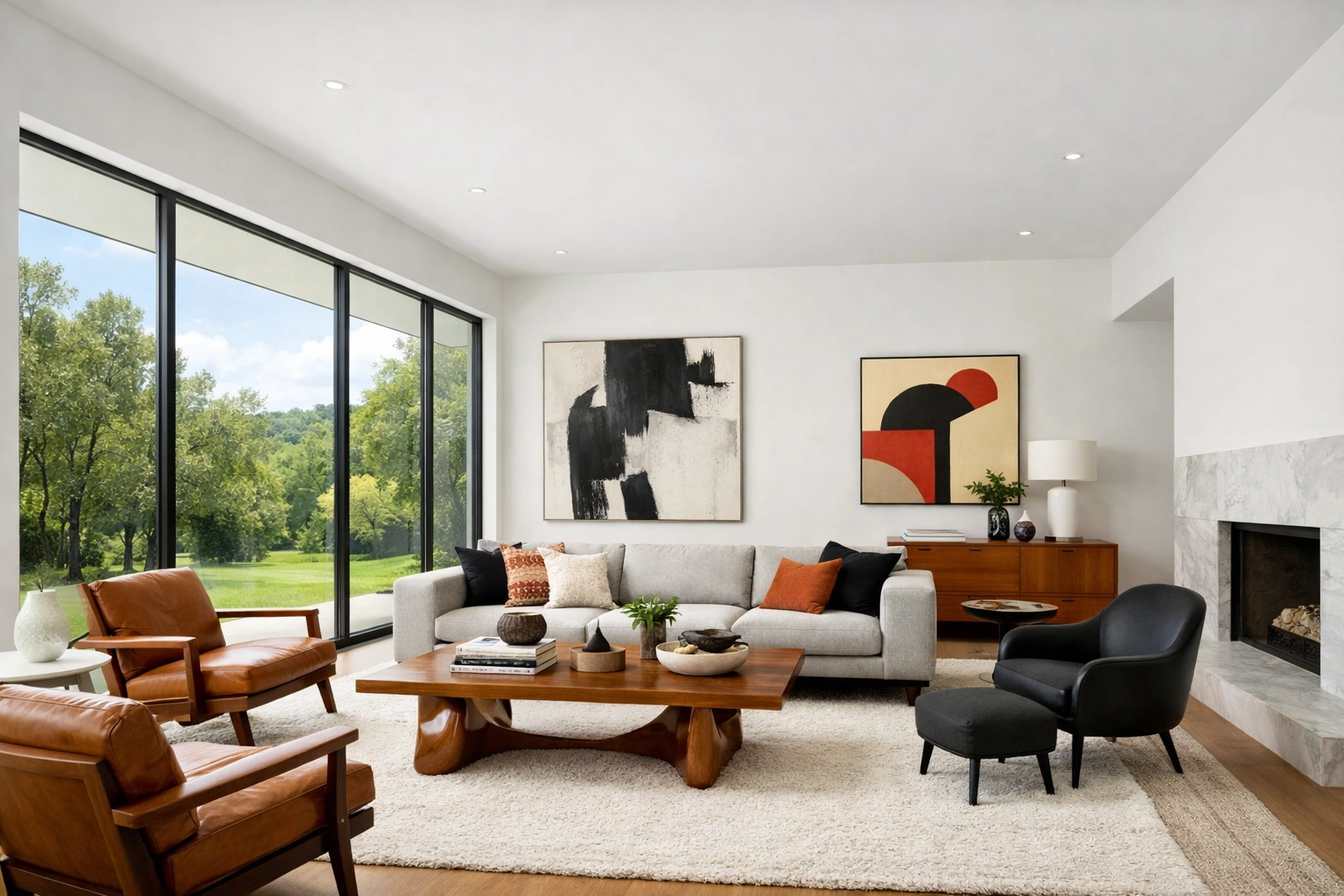 Luxury Tarrytown home interior featuring professional painting and seamless designer white walls.