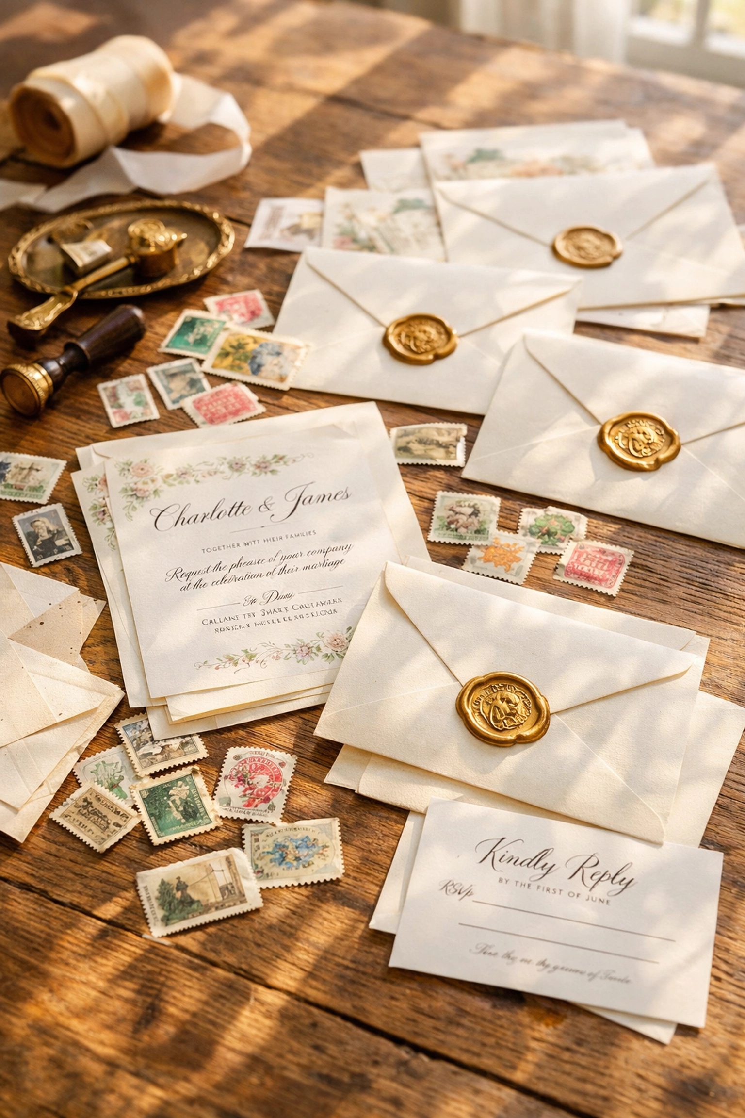 Traditional wedding invitation stationery and envelopes, highlighting the hidden costs of paper RSVPs.