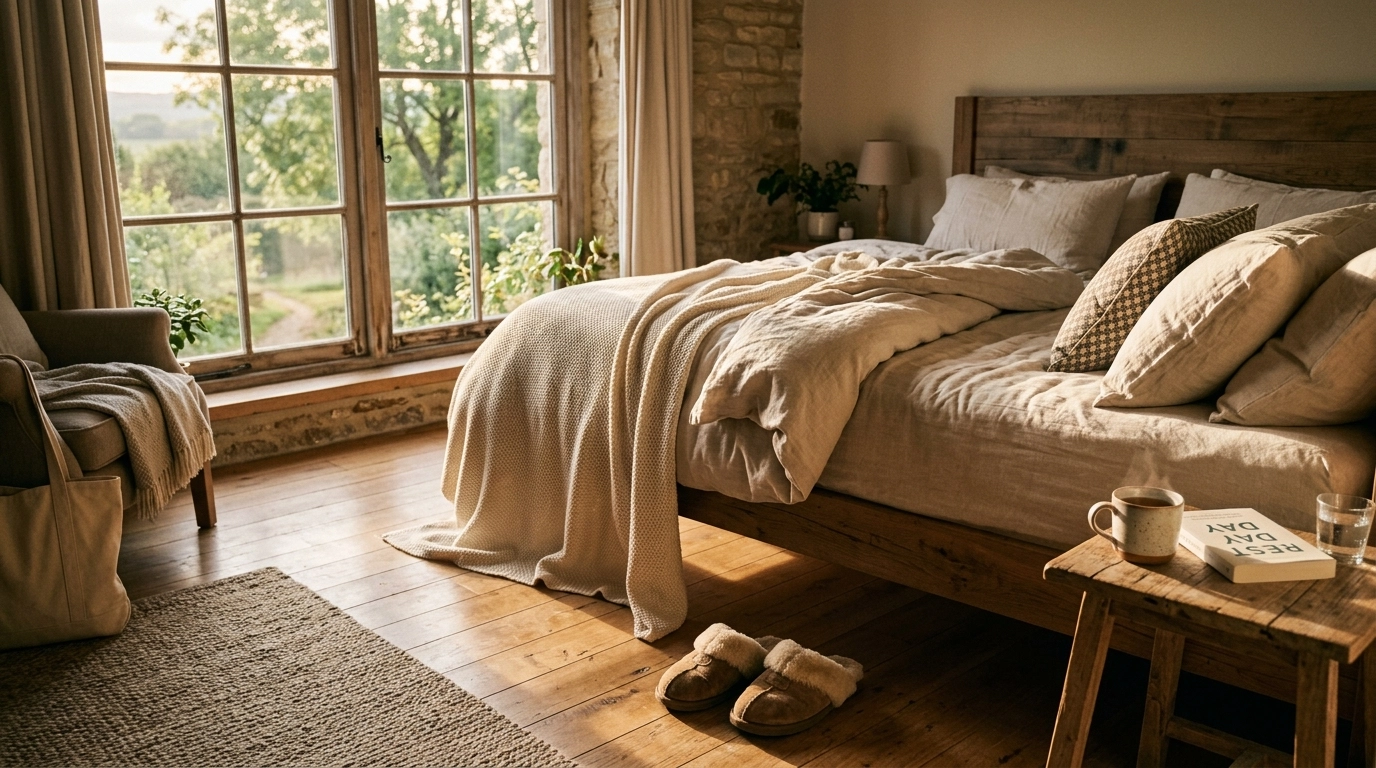 A restorative rest day scene, showing the importance of downtime