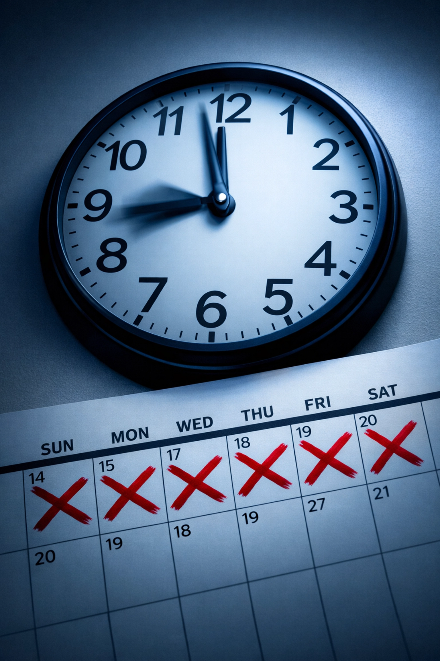 Clock and calendar showing seven-day deadline for DUI defense action in Virginia