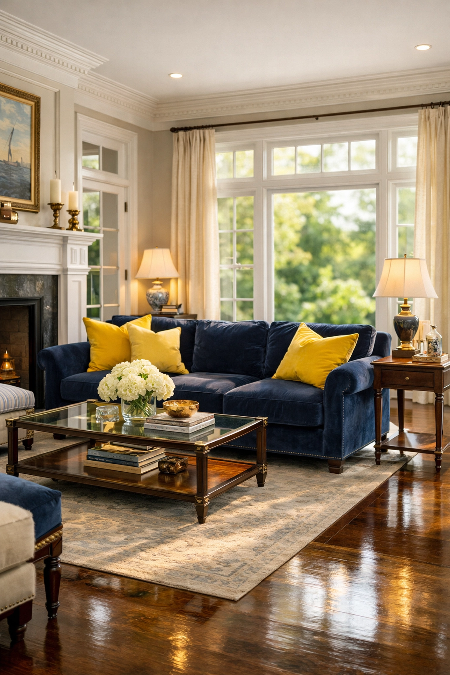 Immaculate living room showcasing expert house cleaning Dunstable MA for premium residential homes.